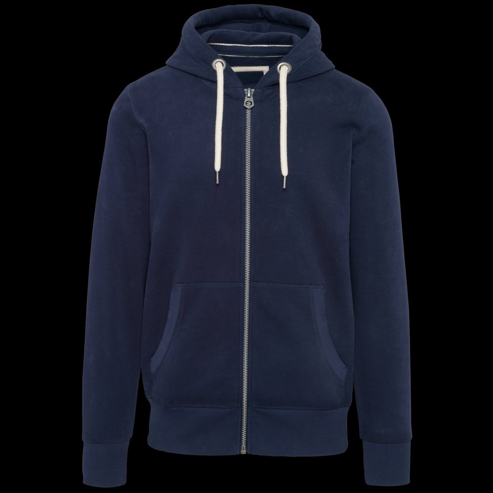 Sweat-shirt vintage zippé à capuche homme