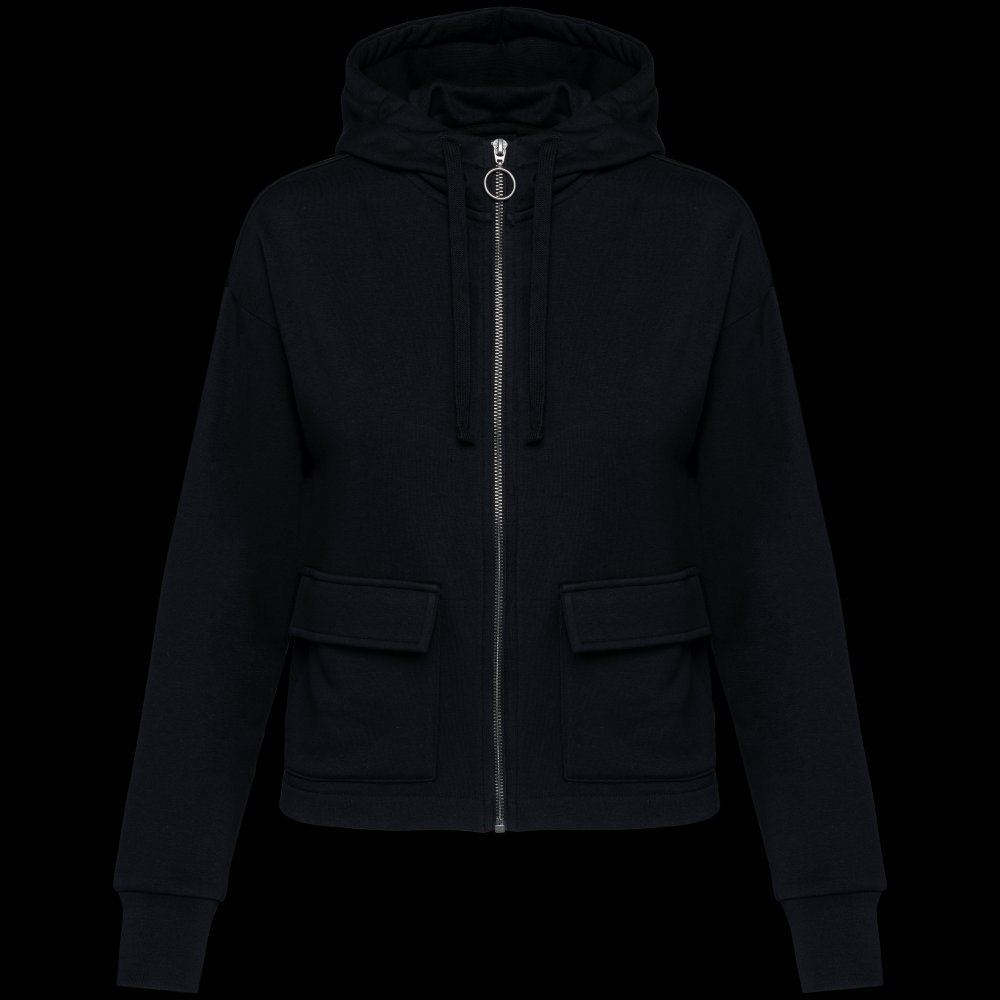 Sweat-shirt écoresponsable zippé à capuche French Terry femme
