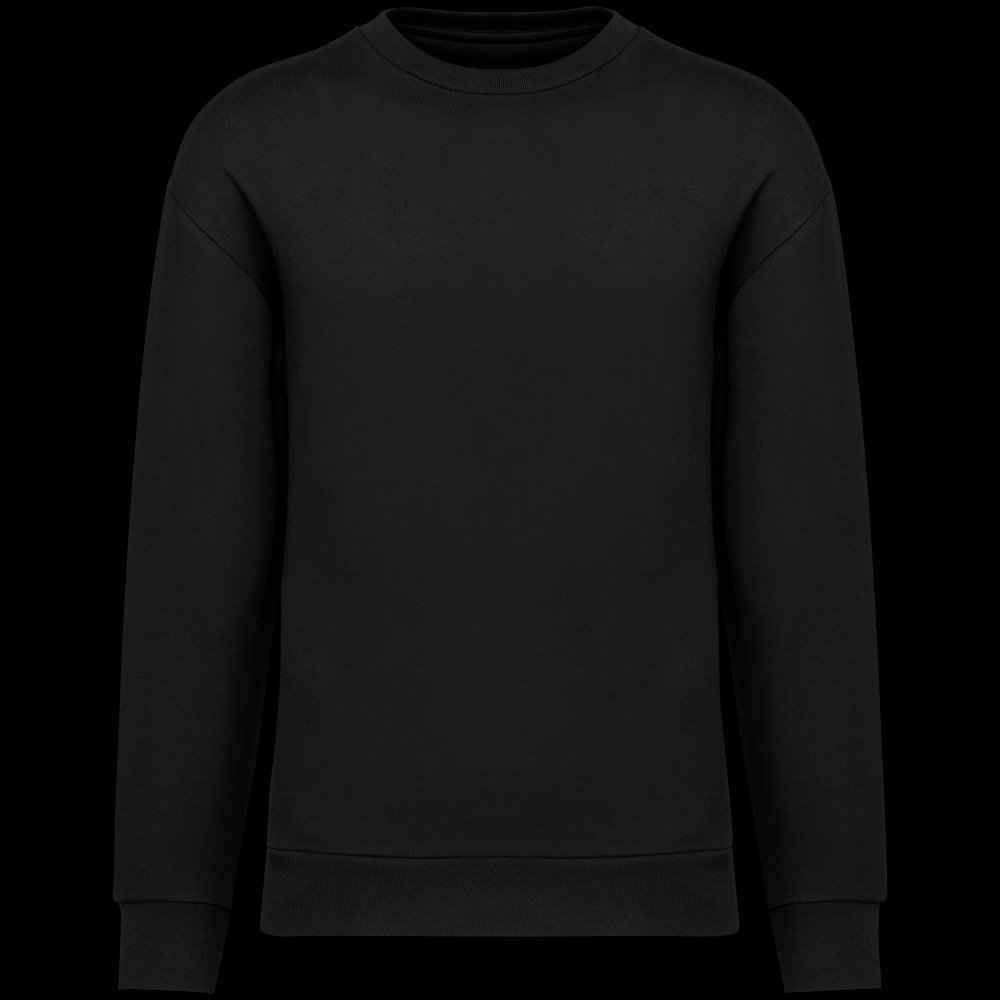 Sweat-shirt écoresponsable à col rond à épaules tombantes molleton gratté unisexe