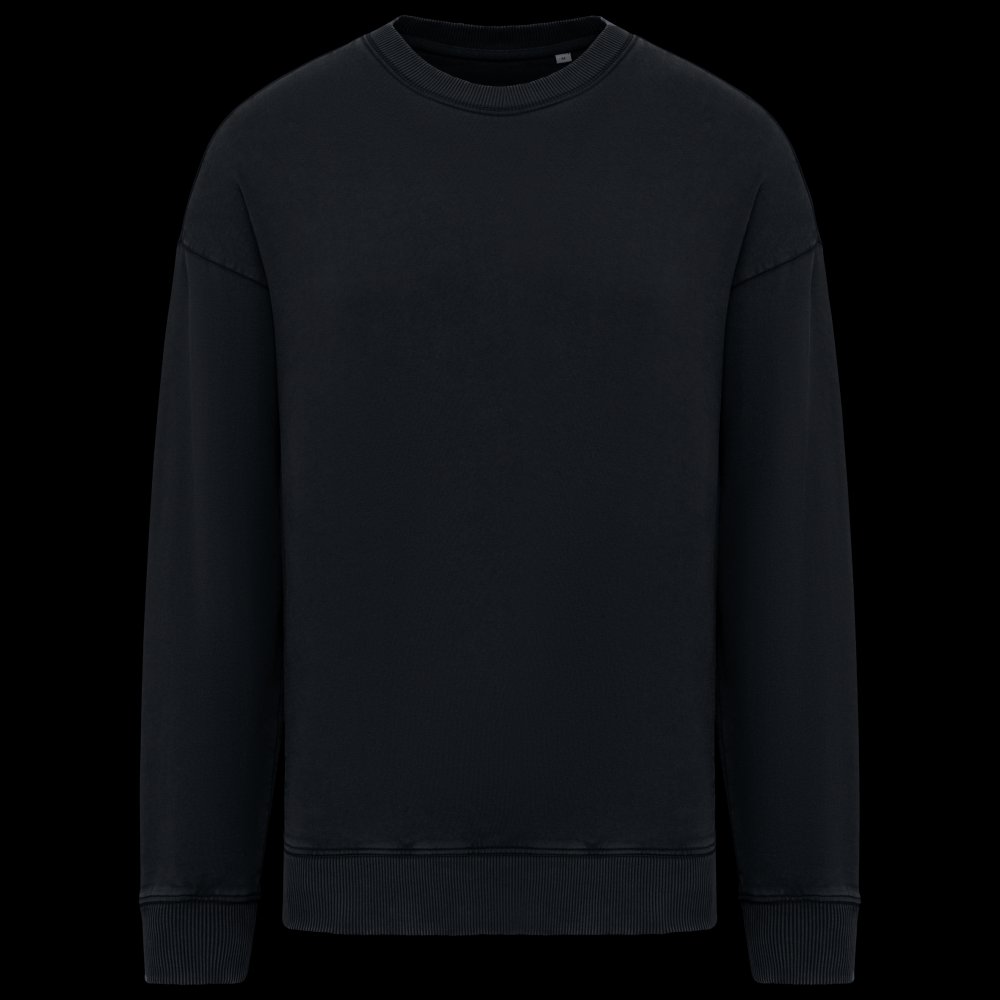 Sweat-shirt écoresponsable à col rond délavé oversize unisexe