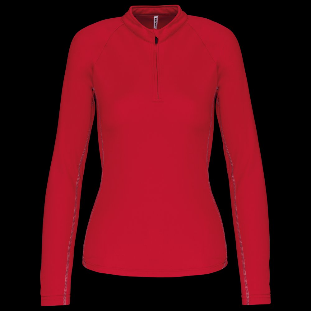 Haut de sport manches longues ¼ zip femme