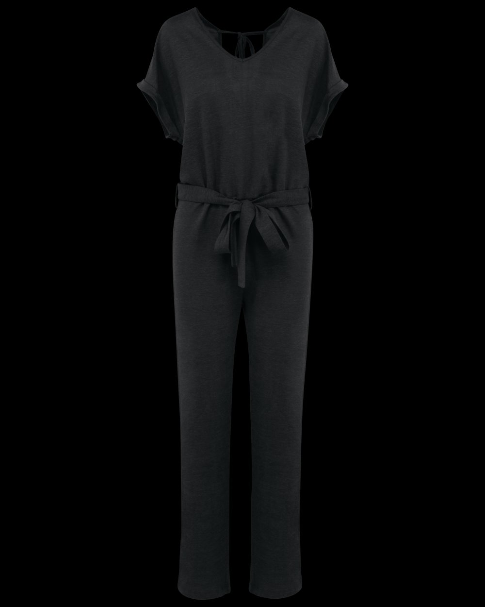 Combinaison en maille manches courtes en lin femme