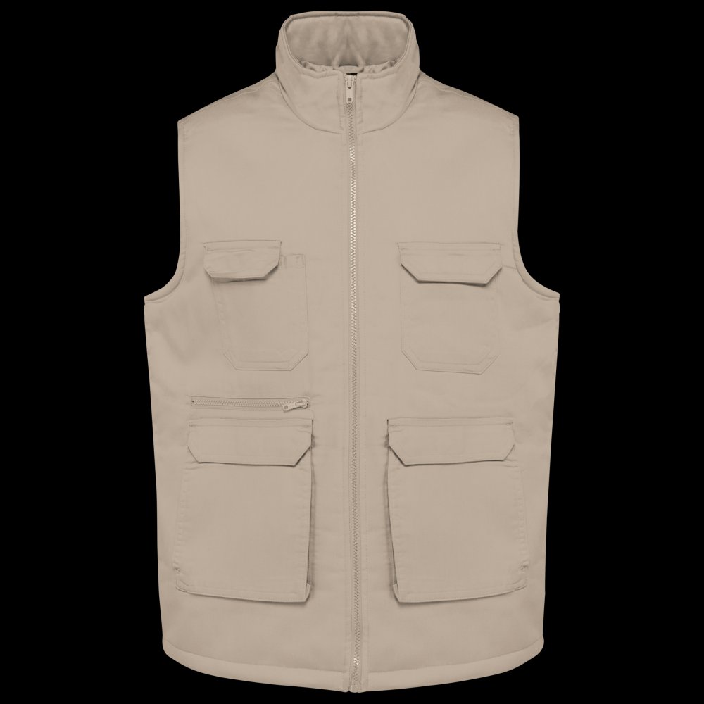 Gilet polycoton multipoches rembourré unisexe