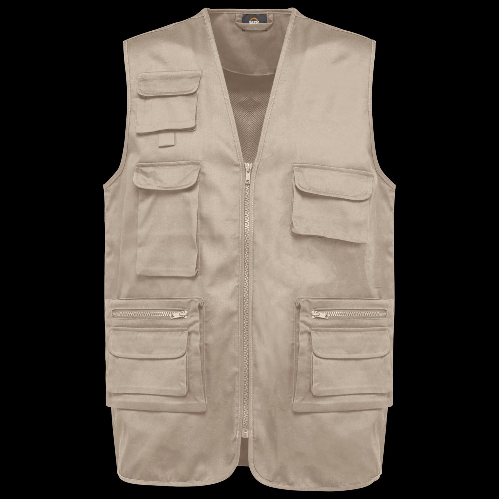Gilet polycoton multipoches doublé unisexe