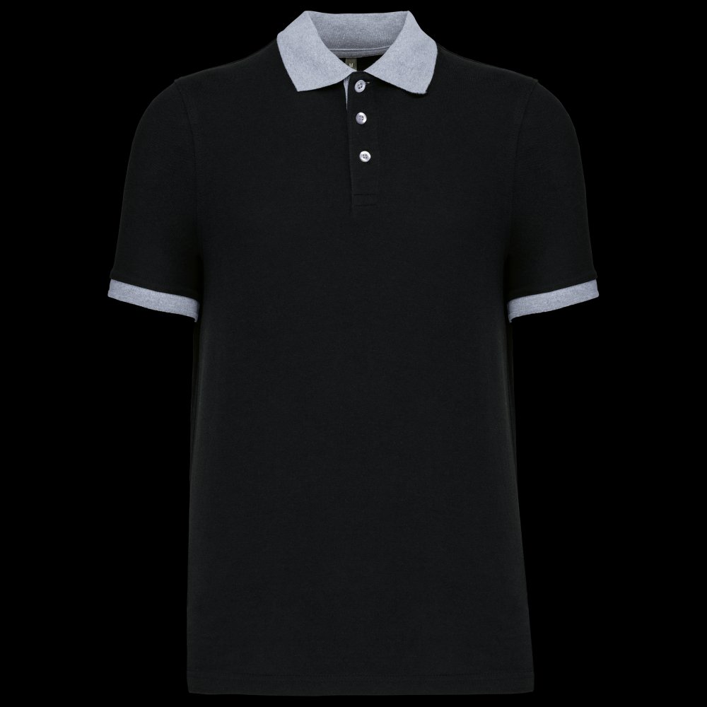 Polo piqué bicolore homme