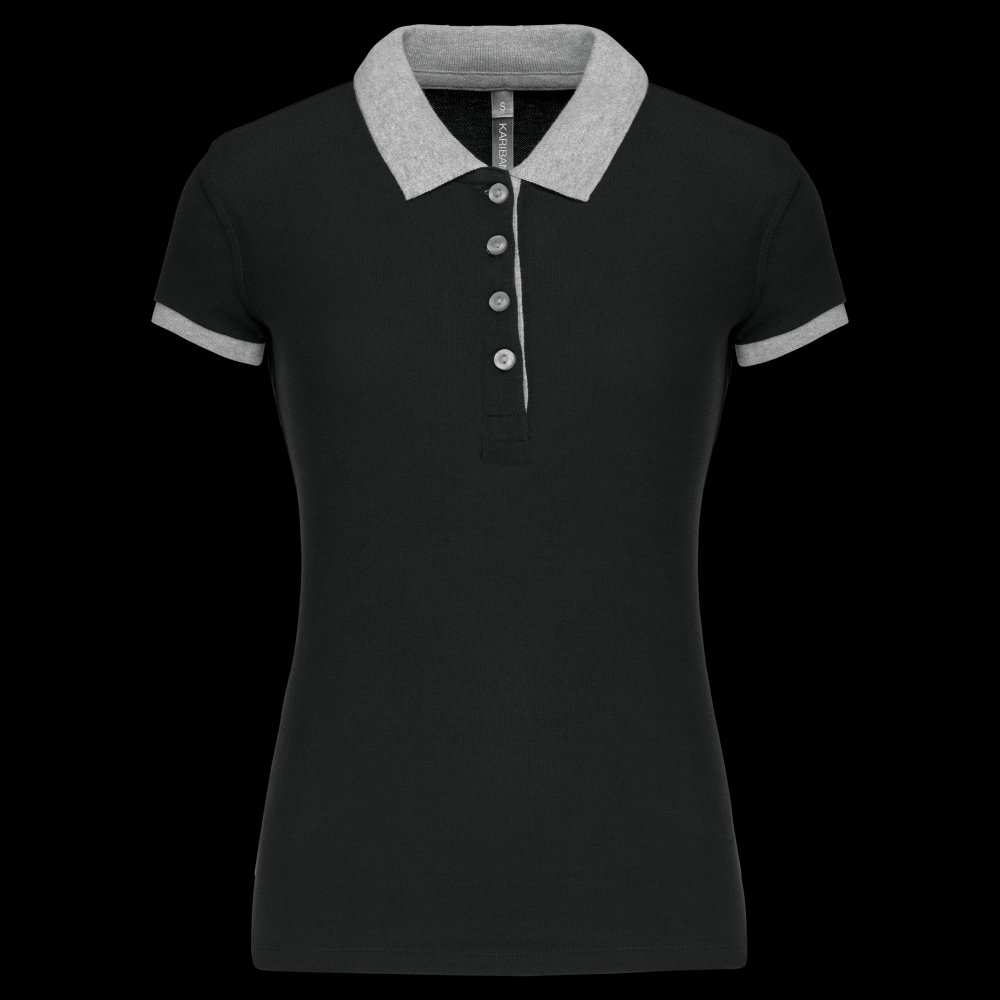 Polo piqué bicolore femme