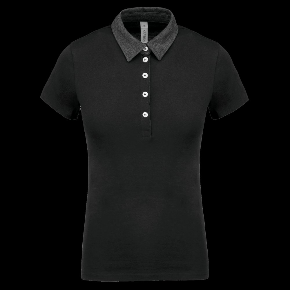 Polo jersey bicolore femme