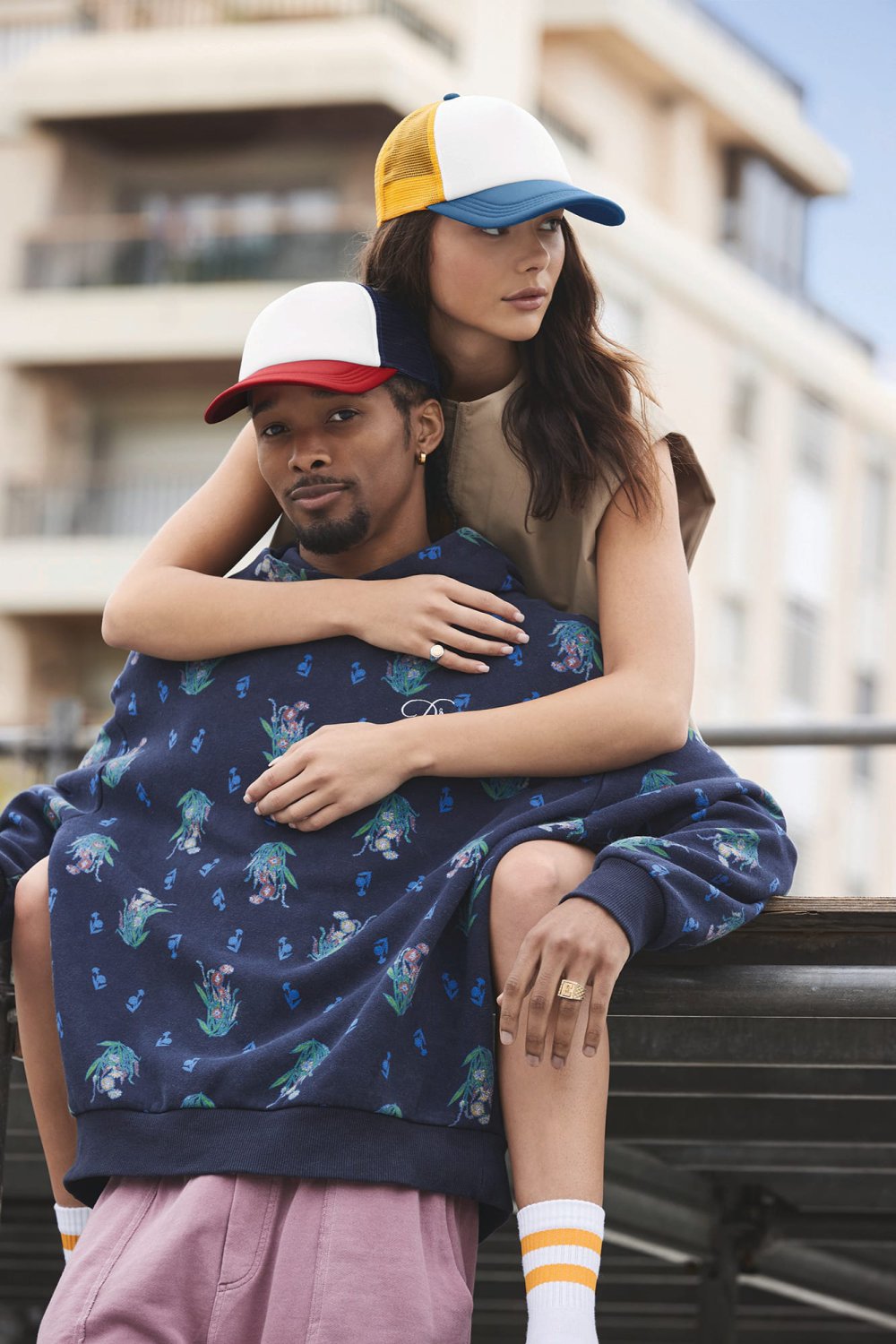 Casquette trucker 5 panneaux multicolor